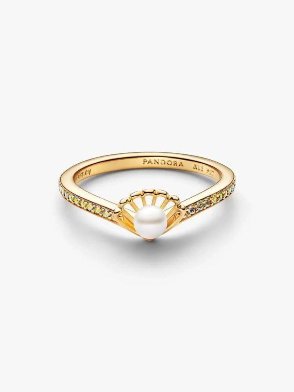 Pandora Disney Princess Ariel Shell Treated Freshwater Cultured Pearl Ring